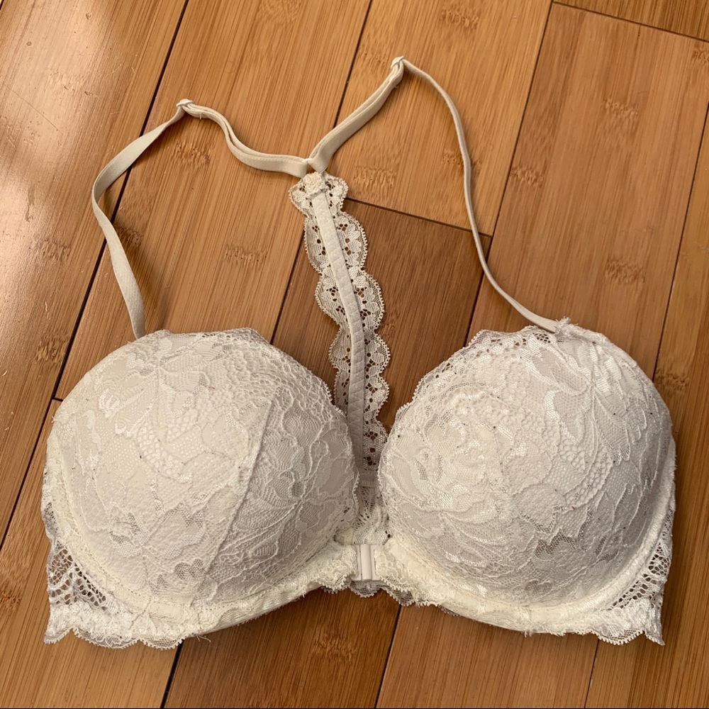 Victoria’s Secret Pink White Lace Push Up Bra